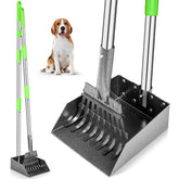 TOOGE pooper scooper long handle with tray and rake extended reach for easy waste pickup.