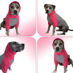 Tooth & Honey hot pink sweater with gray stitching demonstrates durable seams