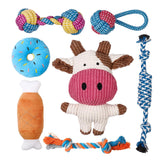 Toozey 7-pack small dog toys set promotes interactive play and bonding for puppies.