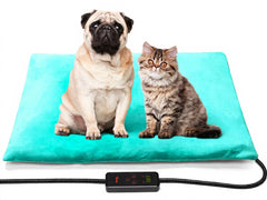 Toozey dog cat heating pad showing temperature control for customizable warmth