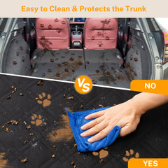 Toozey dog seat cover side walls protect door sills and carpet during adventures.