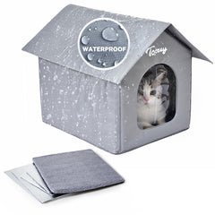 Toozey insulated outdoor cat house exterior waterproof view demonstrates all-weather shelter and protection