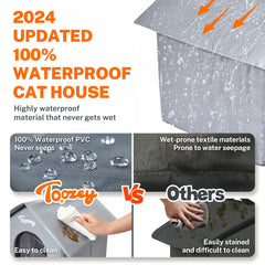 Toozey insulated outdoor cat house interior structure highlights durable, deformation-resistant design for long-term use