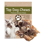 Top Dog Chews beef trachea chips packaging shows USA-made quality and natural ingredients.