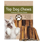 Top Dog Chews thick 6 inch bully stick pack shows a long lasting treat