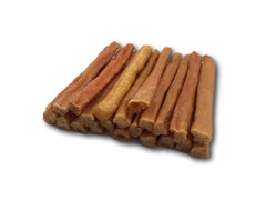 Top Dog Chews Turkey Tendon Round Texture Closeup: natural fibrous texture for satisfying dental chewy