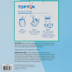 Top Fin Silenstream PF-L cartridge activated-carbon closeup shows carbon filtration for cleaner water