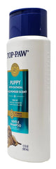 Top Paw oatmeal shampoo closeup foam shows gentle cleanse for sensitive skin.