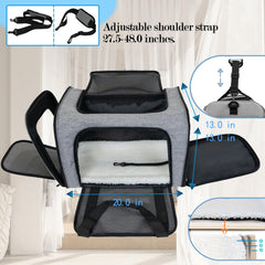 Top tasta large grey black carrier shoulder strap for convenient carrying