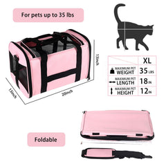 Top Tasta pet carrier collapsible soft-sided design for easy storage.