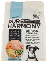 Topco Associates Pure Harmony dog food chicken bites promote balanced nutrition for dogs.
