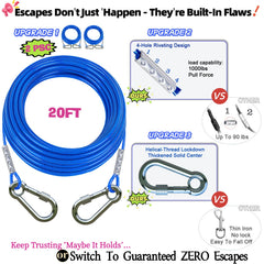 TOPKNOT 360° swivel prevents tangling during yard runs with dogs.