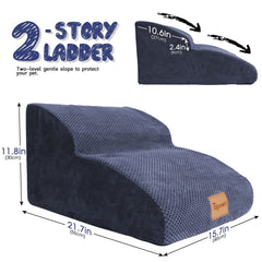 Topmart dog-steps-safety-stair features wider steps for confident climbs and joint support.