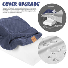 Topmart foam pet ladder cover highlights a soft surface with waterproof protection against spills.