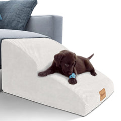 Topmart High Density 2-Tier Dog Ramp fully assembled for easy bed access.