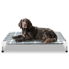 Topsmartking elevated outdoor dog bed frame offers stable elevated lounging outdoors.