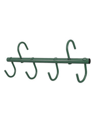 Tough 1 tack rack with four prongs hangs over stall for quick, clutter-free organization.