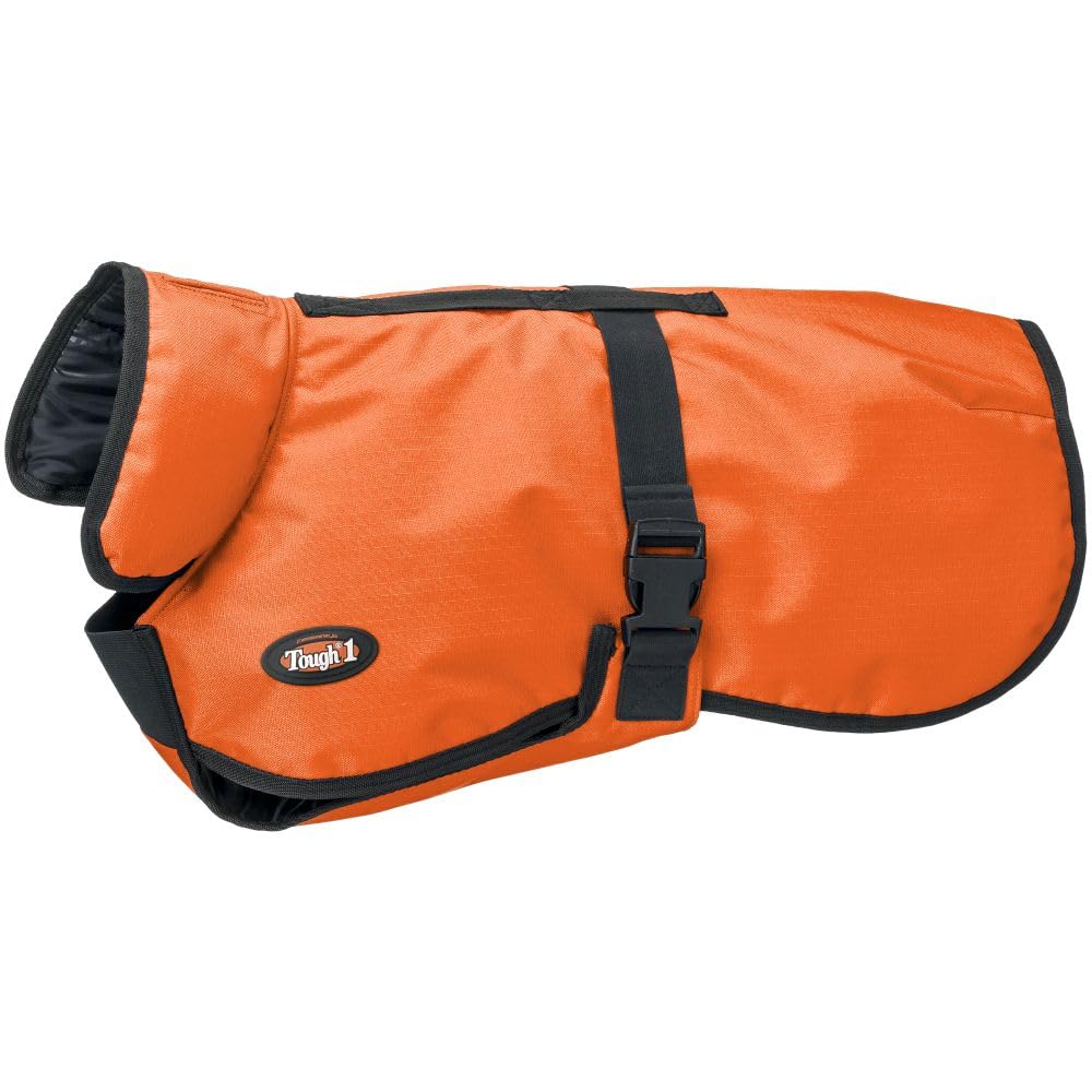 Tough1 Deluxe Dog Blanket S orange offers weather protection for chilly days