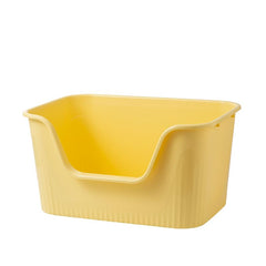 TownTime extra large litter box yellow front view highlights spacious interior for multiple cats.
