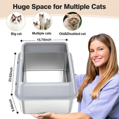 TownTime XL cat litter box with generous dimensions for large or multi-cat households.