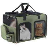 TOYSBOOM Cat Carrier dual cabin green with wide entry for easy pet access
