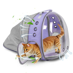 TOYSINTHEBOX cat backpack back expandable bubble purple increases space for larger cats during trips