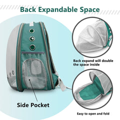 TOYSINTHEBOX Cat Backpack Carrier expandable interior space for cats and small pets up to 13 lbs.