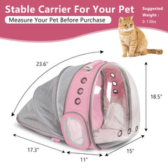TOYSINTHEBOX cat backpack expandable pink bubble window for curious pets