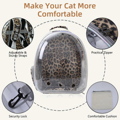 TOYSINTHEBOX cat backpack side pockets store treats and leash accessories.
