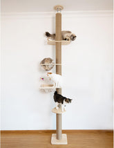 TQEW floor-to-ceiling cat tree base with sisal posts for sturdy scratching and climbing