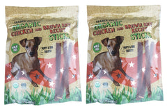 Trader Joe's Organic Chicken Brown Rice Sticks two-pack bag for on-the-go dog snacking
