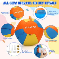 Trail Tail electric pump in action inflates the ball quickly for on-the-spot setup.