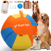 Trail Tail Herding Ball 25inch front view shows durable indestructible design for active dogs.