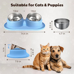 Trekora tilted elevated bowls at 15 degrees promote a comfortable feeding position