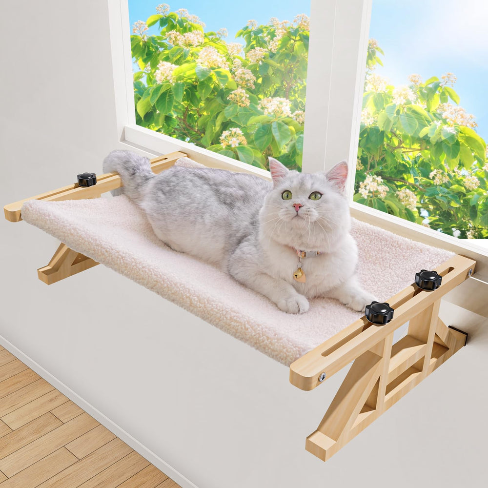 Tresbro 2-IN-1 cat window perch assembly shows easy setup for a safe viewing spot.