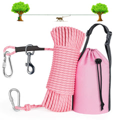Tresbro dog camping leash 50ft setup showcases portable, lightweight design for trails.