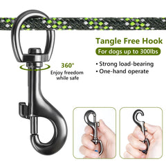 Tresbro dog camping leash 75ft strap with extended reach for yard exploration.