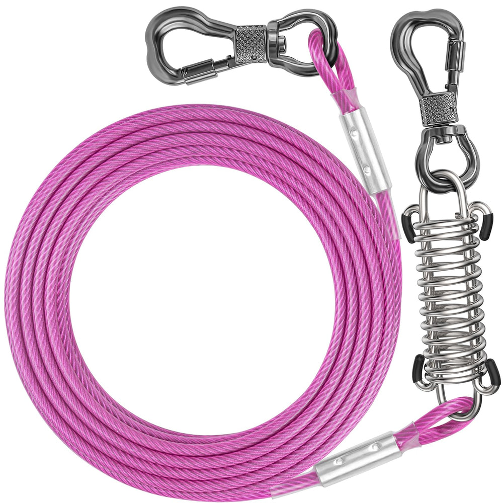 Tresbro dog tie out cable 50ft with spring for outdoor control