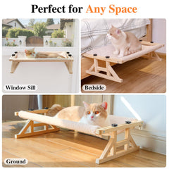 Tresbro solid wood frame keeps large cats secure during relaxed lounging.