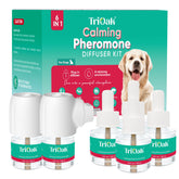 TriOak dog-pheromone-diffuser-teal calms anxious dogs in shared spaces