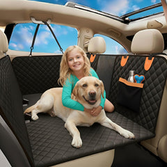 Trio Gato back seat extender shows dog-spread comfort on road trips.