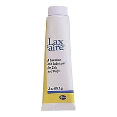 TrippleCream Lax-Aire twin-pack bottle; pet-friendly laxative and lubricant for easy nose or paw dosing.