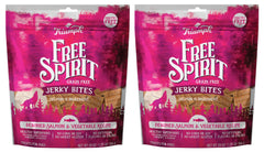 Triumph Free Spirit Jerky Bites salmon pieces for dogs—savory training rewards.