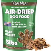 TRMC Real Meat air-dried beef bowl—protein-rich meal for dogs.