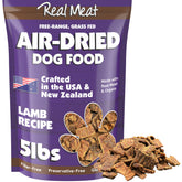 TRMC Real Meat Air-Dried Dog Food with Real Lamb bowl—high-protein meal dogs love.