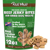 TRMC Real Meat Dog Treats 12oz bag highlights premium beef for rewarding training sessions