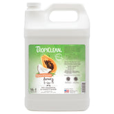 TropiClean 2-in-1 dog shampoo bottle shows gentle cleansing for pets.