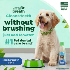 TropiClean Fresh Breath dog water dish with additive mixing for daily use.