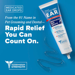 TropiClean HomeVet medicated ear drops ingredients close-up for fungal and yeast care