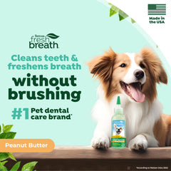 TropiClean no-brush application demonstrates easy gel-on-teeth use for busy pet owners